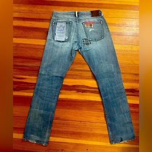 Ralph Lauren Special Edition Distressed PatchWork Denim jeans size 34/34